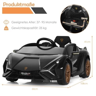 Vaikiškas elektrinis automobilis Lamborghini, 12V, 3–5 km/h 8 Vaikiškas elektrinis automobilis Lamborghini, 12V, 3–5 km/h 8