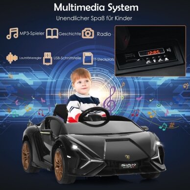 Vaikiškas elektrinis automobilis Lamborghini, 12V, 3–5 km/h 3