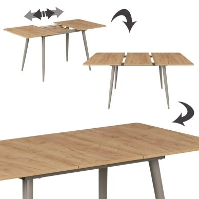 Valgomojo stalas BEAVER, 75 x 120/160 x 80 cm 5 Valgomojo stalas BEAVER, 75 x 120/160 x 80 cm 5
