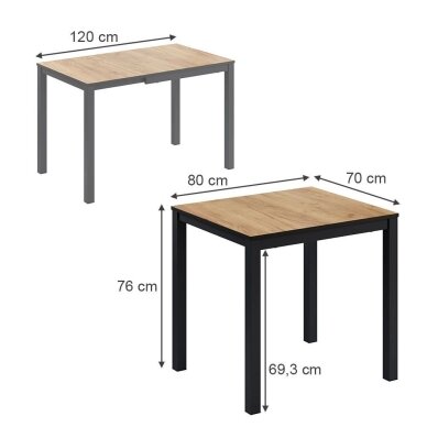 Valgomojo stalas GRANNY, 76 x 80/120 x 70 cm 6 Valgomojo stalas GRANNY, 76 x 80/120 x 70 cm 6