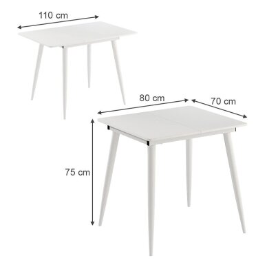 Valgomojo stalas BEAVER, 75 x 80/110 x 70 cm 7
