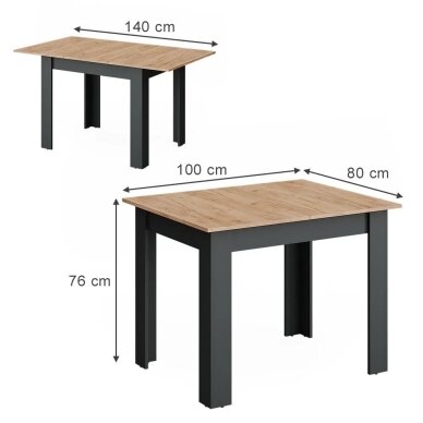Valgomojo stalas REPOSE, 76 x 100/140 x 80 cm 6 Valgomojo stalas REPOSE, 76 x 100/140 x 80 cm 6