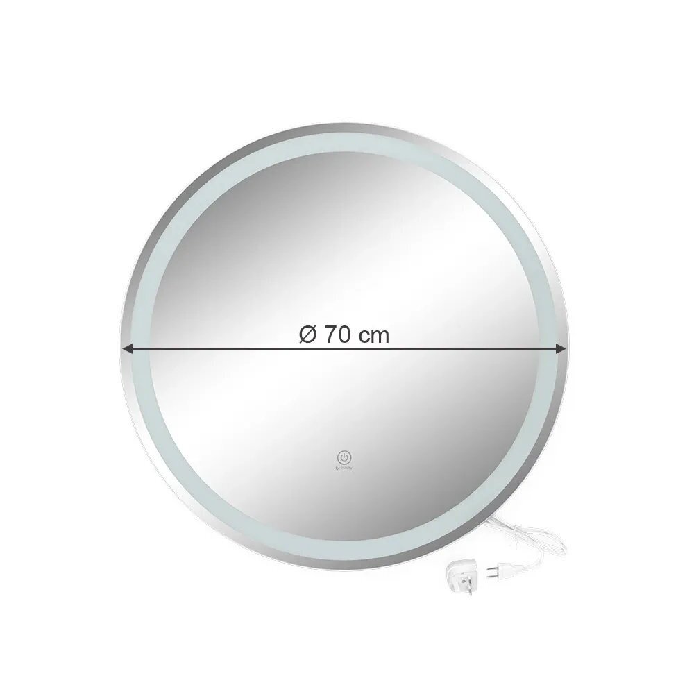 Veidrodis su LED apšvietimu ir nerasojimo funkcija LUMOS, Ø 70 cm 6 Veidrodis su LED apšvietimu ir nerasojimo funkcija LUMOS, Ø 70 cm 6
