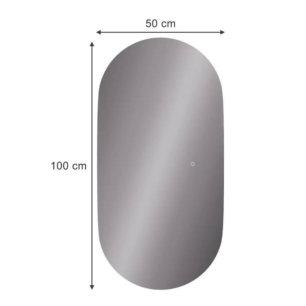 Veidrodis su LED apšvietimu ir sensoriniu jungikliu MIRAL, 100 x 50 cm 5 Veidrodis su LED apšvietimu ir sensoriniu jungikliu MIRAL, 100 x 50 cm 5