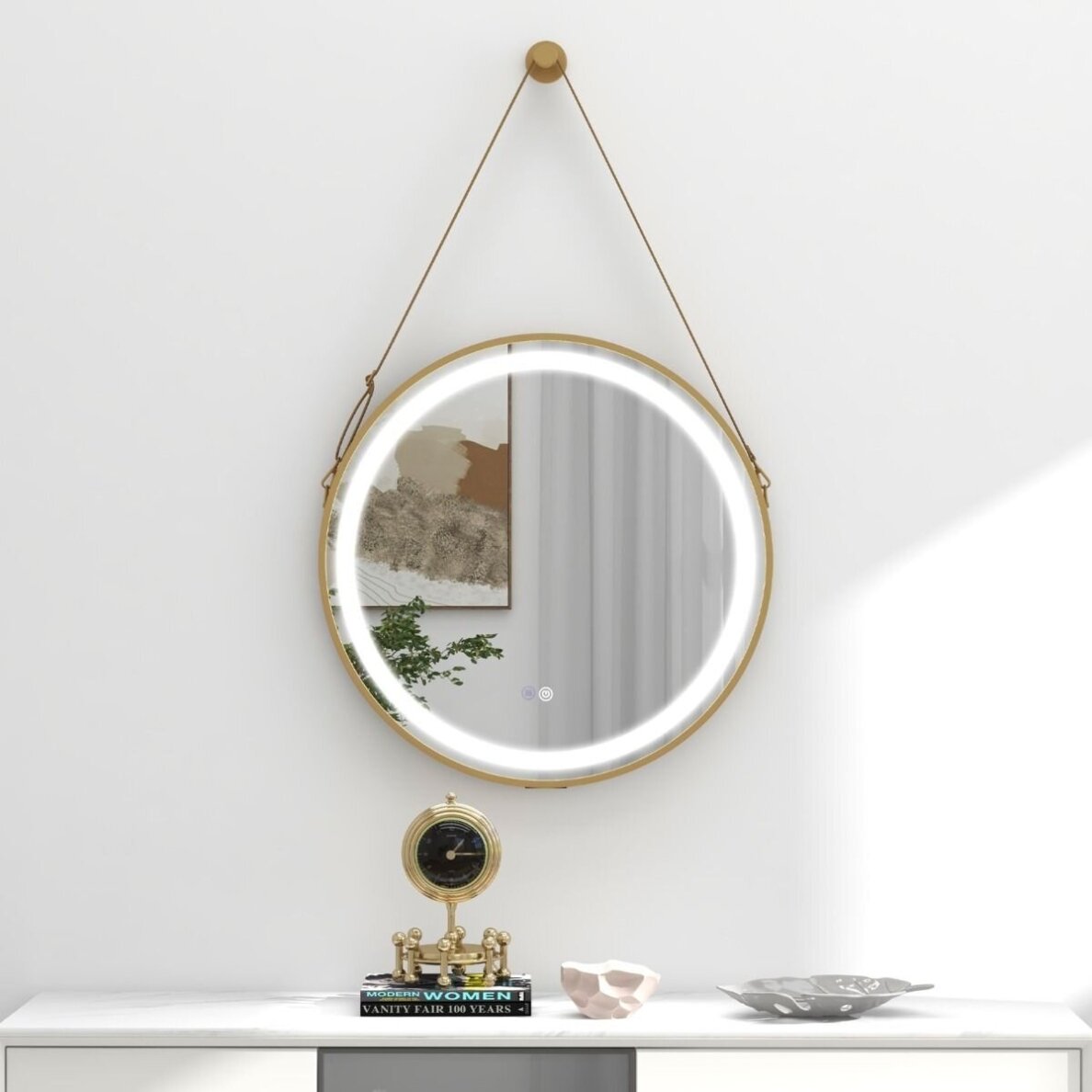 Veidrodis su LED apšvietimu ir nerasojimo funkcija, Ø 60 cm 2 Veidrodis su LED apšvietimu ir nerasojimo funkcija, Ø 60 cm 2