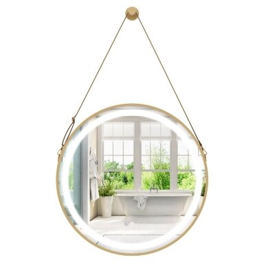 Veidrodis su LED apšvietimu ir nerasojimo funkcija, Ø 60 cm