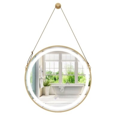 Veidrodis su LED apšvietimu ir nerasojimo funkcija, Ø 60 cm