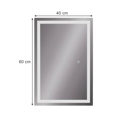 Veidrodis su LED apšvietimu ir sensoriniu jungikliu MIRAL, 60 x 40 cm 5