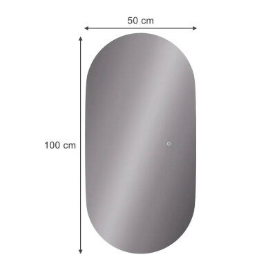 Veidrodis su LED apšvietimu ir sensoriniu jungikliu MIRAL, 100 x 50 cm 5 Veidrodis su LED apšvietimu ir sensoriniu jungikliu MIRAL, 100 x 50 cm 5