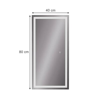 Veidrodis su LED apšvietimu ir sensoriniu jungikliu MIRAL, 80 x 40 cm 6 Veidrodis su LED apšvietimu ir sensoriniu jungikliu MIRAL, 80 x 40 cm 6