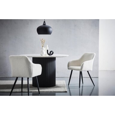 LIVETASTIC modernios Teddy audinio valgomojo kėdės, 2 vnt